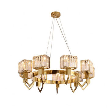 Lighting Modern Shopping Mall Pendant Led Chandeliers Light Gold Crystal Luxury Wholesale Decorative Round Chandelier